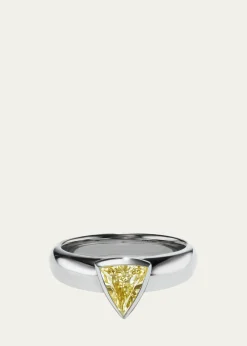 Aaryah18K White Gold Triangular Brilliant Diamond Ellie Ring, Size 7