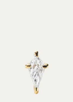 Aaryah14K Yellow Gold Kite Diamond Stud Earring, Single