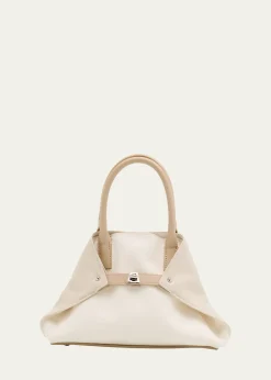 AkrisAi Two-Tone Leather Tote Bag