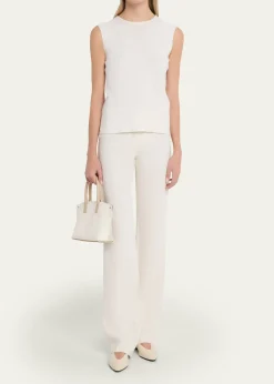 AkrisAi Two-Tone Leather Tote Bag