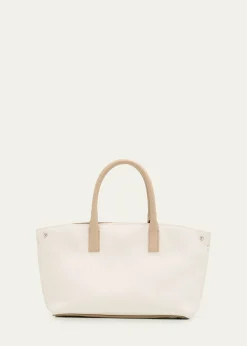 AkrisAi Two-Tone Leather Tote Bag