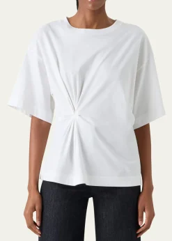 Akris puntoGathered Cotton Jersey Short-Sleeve T-Shirt
