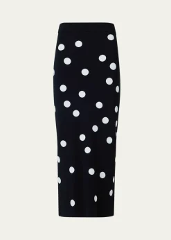 Akris puntoPolka Dot Knit Midi Tube Skirt