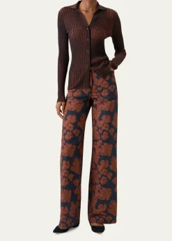 Akris puntoTwo-Tone Ribbed Merino Cardigan
