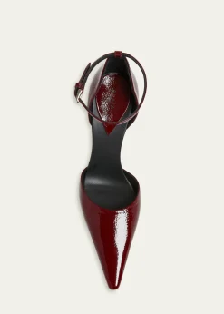 ALAIA90mm d'Orsay Shiny Leather Ankle-Strap Pumps