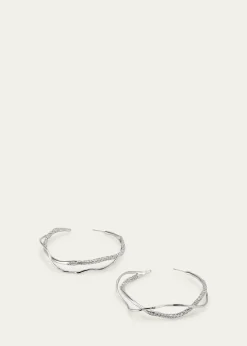 Alexis BittarIntertwined Pave Hoop Earrings