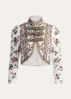 ALICE + OLIVIAIlaria Embroidered Cropped Jacket