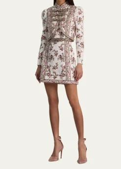 ALICE + OLIVIAIlaria Embroidered Cropped Jacket