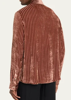 AmiriMen's Velvet Stripe Dress Shirt