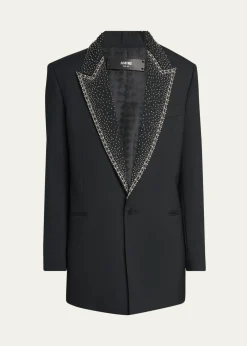 AmiriMen's Sequin Peak Lapel Oversized Blazer