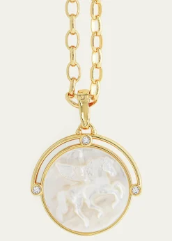 Anabel Aram JewelryPegasus Mother-of-Pearl Coin Pendant Necklace
