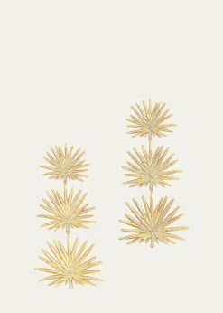 Anabel Aram JewelryTriple Fan Palm Dangle Earrings, Large