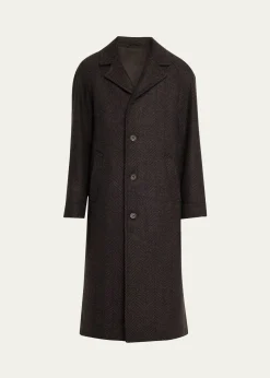 Anderson & SheppardMen's Herringbone Wool Overcoat
