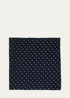Anderson & SheppardMen's Wool and Cashmere Polka Dot Pocket Square