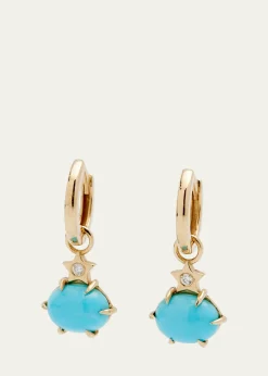 Andrea FohrmanMini Cosmo Hoop Earrings in Turquoise