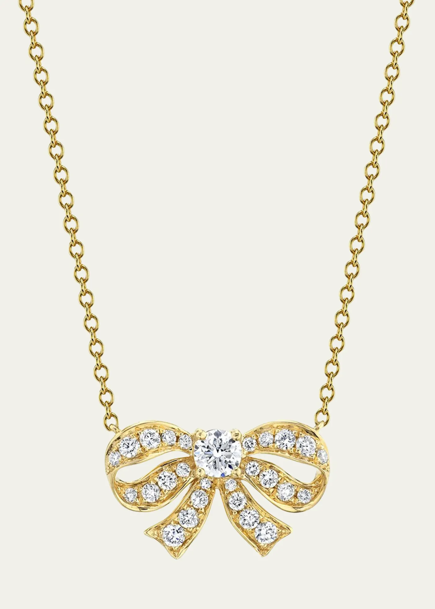 Anita Ko18K Yellow Gold Diamond Bow Necklace