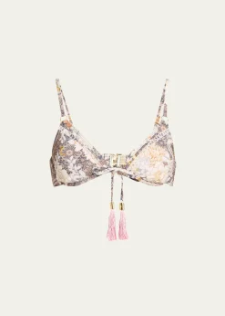 Aqua Blu AustraliaCrawford Floral Tassel-Tie Bikini Top