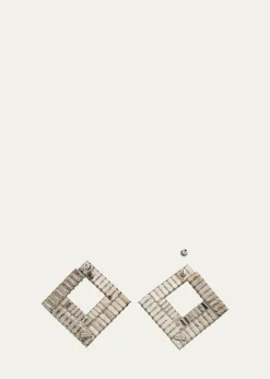AudenBianca Square Forward-Facing Hoop Earrings, Clear