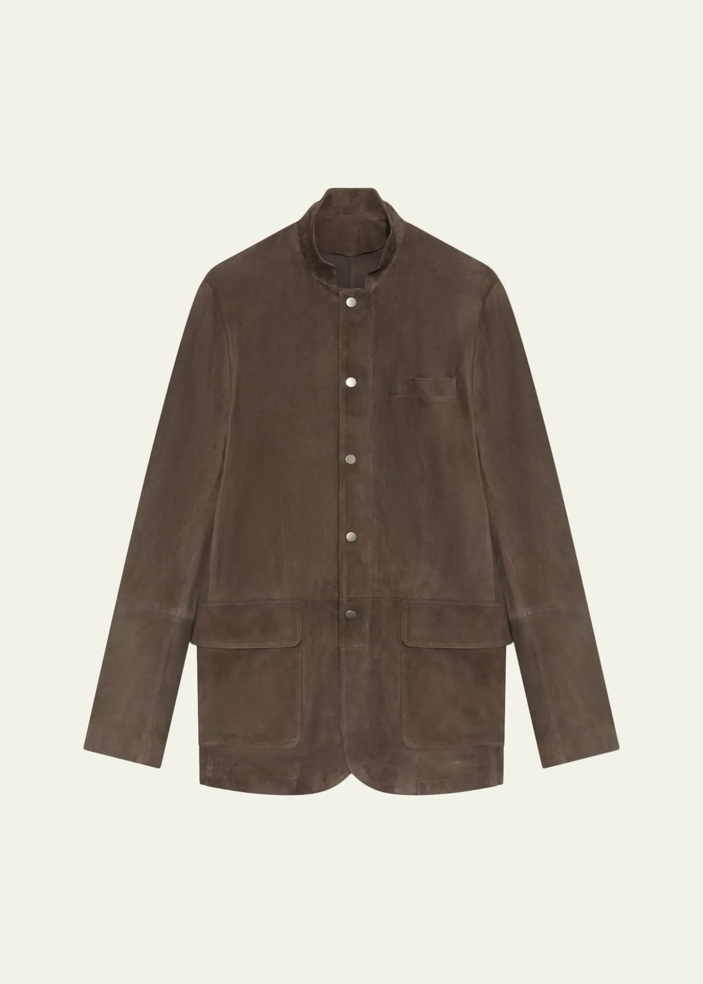 BaldassariMen's Leather Snap-Front Chore Jacket