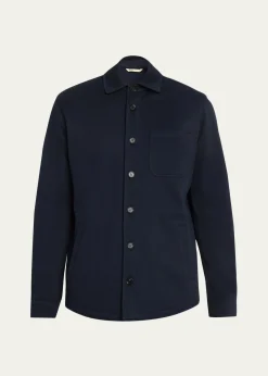 BaldassariMen's Virgin Wool Chest-Pocket Overshirt