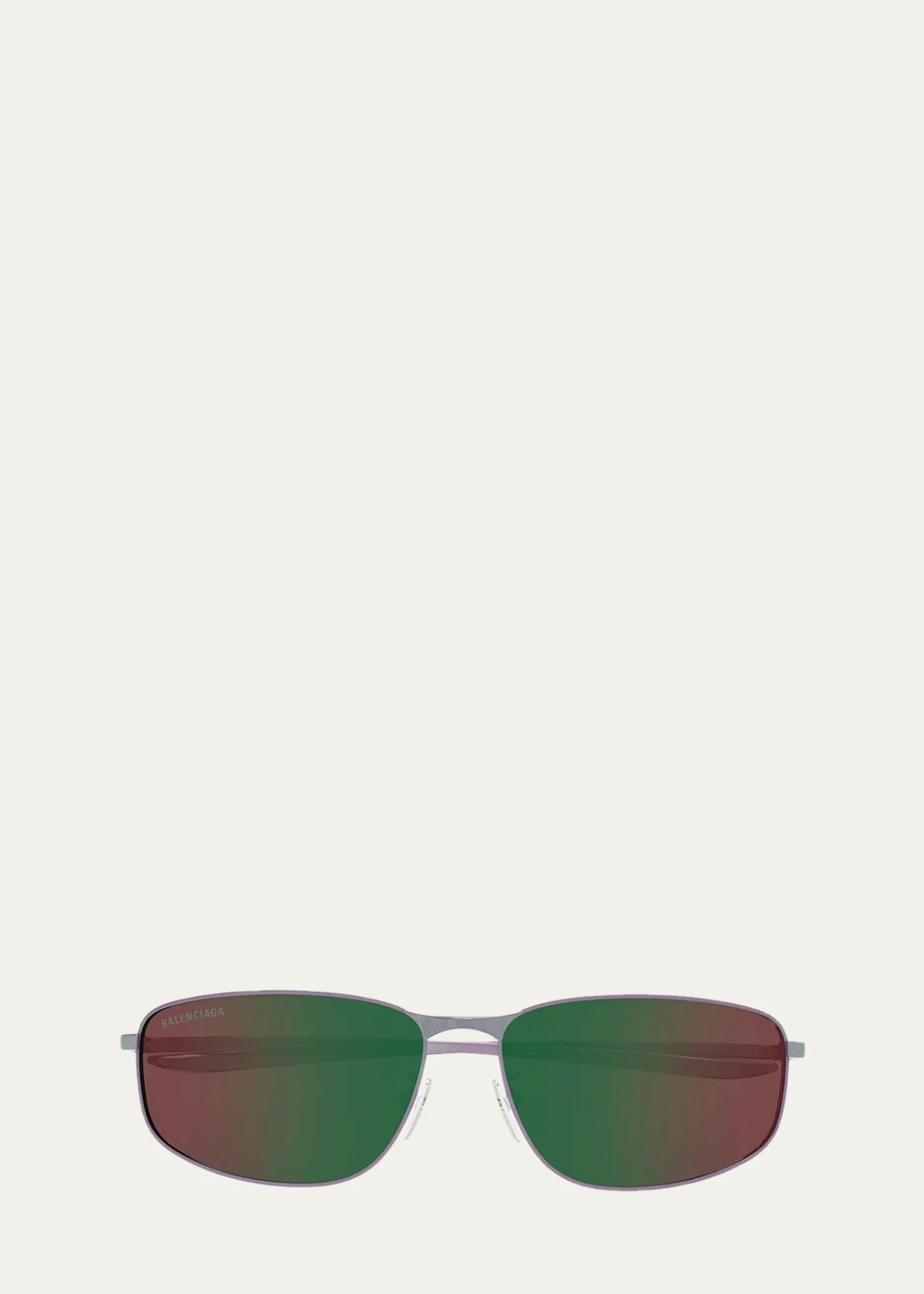 BalenciagaMen's BB0494SA-005 Metal and Nylon Rectangle Sunglasses
