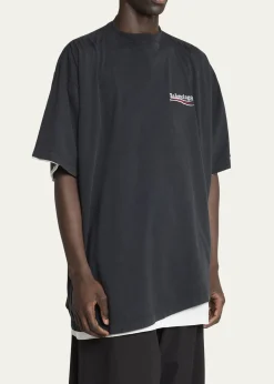 BalenciagaMen's Double-Layer T-Shirt