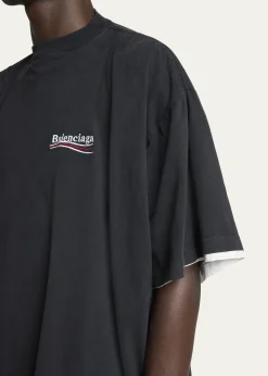 BalenciagaMen's Double-Layer T-Shirt