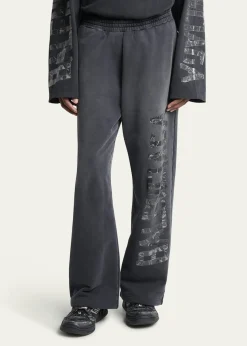 BalenciagaMen's Faded Terry Logo Tape Relaxed-Fit Sweatpants