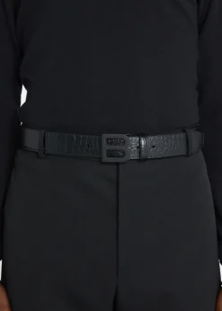 BalenciagaMen's Hourglass B-Logo Tonal Leather Belt
