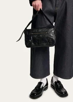 BalenciagaMen's Le City Flap Messenger Bag in Arena Lambskin