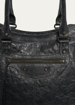 BalenciagaMen's Le City Leather Travel Duffel Bag
