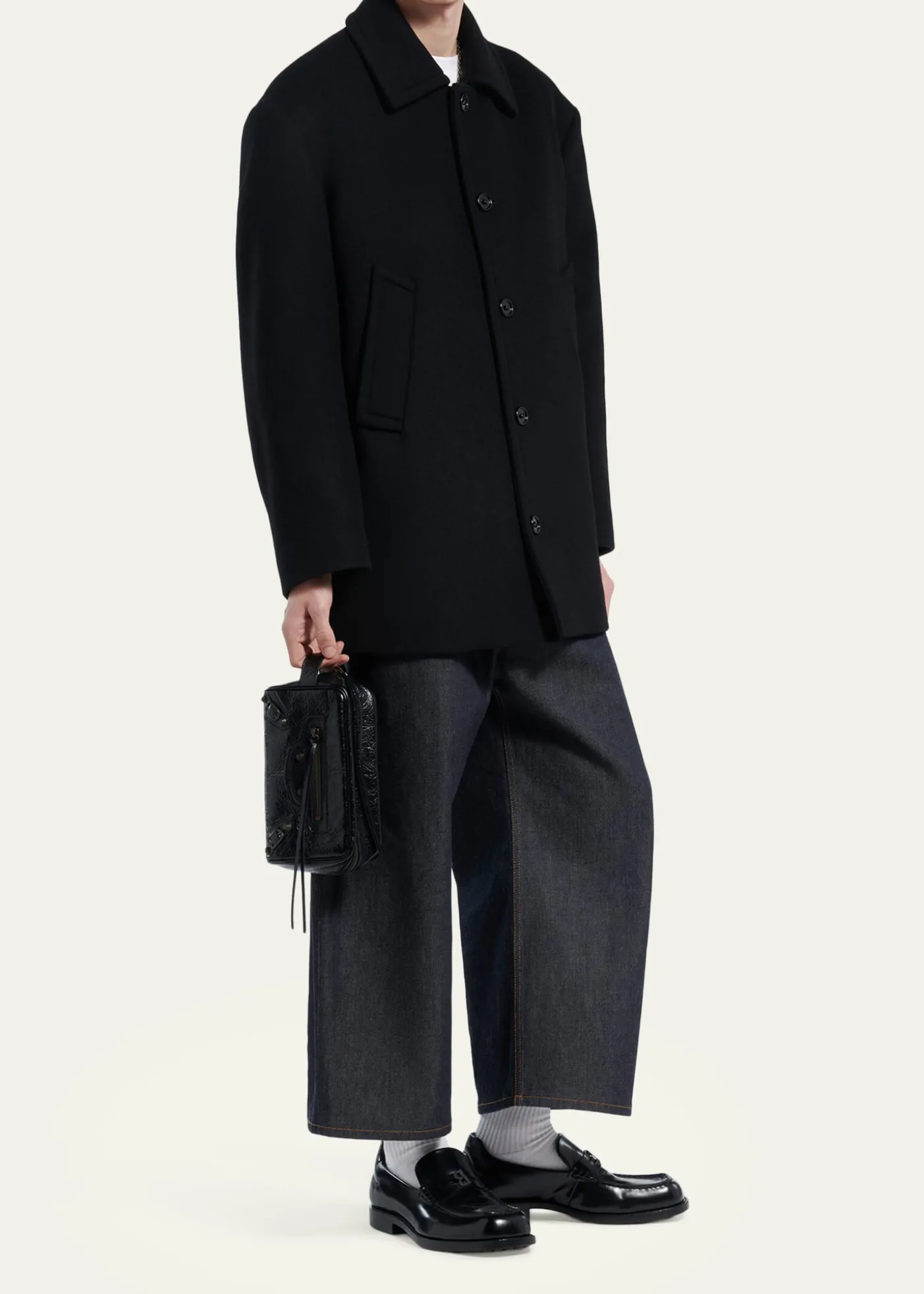 BalenciagaMen's Le City Leather Toiletry Bag