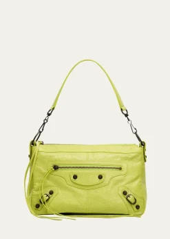 BalenciagaMen's Le City Moto Leather Shoulder Bag