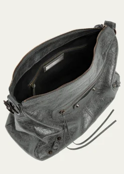 BalenciagaMen's Le City Moto Medium Leather Crossbody/Shoulder Bag
