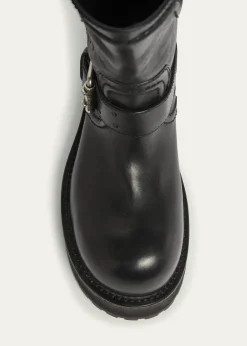 BalenciagaMen's Venom Leather Combat Boots