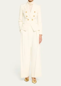 BalmainClassic Double-Breasted Fitted Wool Jacket