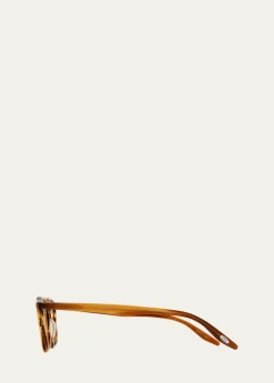 Barton PerreiraMen's Keyhole-Bridge Acetate Rectangle Sunglasses