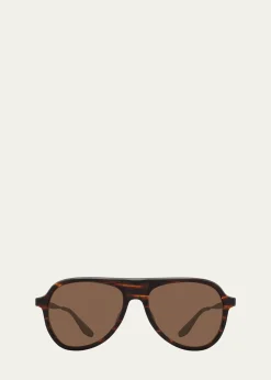 Barton PerreiraMen's Acetate and Titanium Aviator Sunglasses