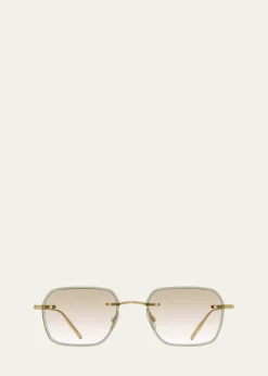 Barton PerreiraMen's Louie Titanium and Acetate Square Sunglasses