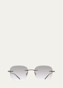 Barton PerreiraMen's Tyrone Titanium Rimless Square Sunglasses
