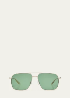 Barton Perreirax 007 Men's Royale Double-Bridge Titanium Aviator Sunglasses