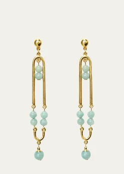 Ben-AmunBead Statement Earrings, Green