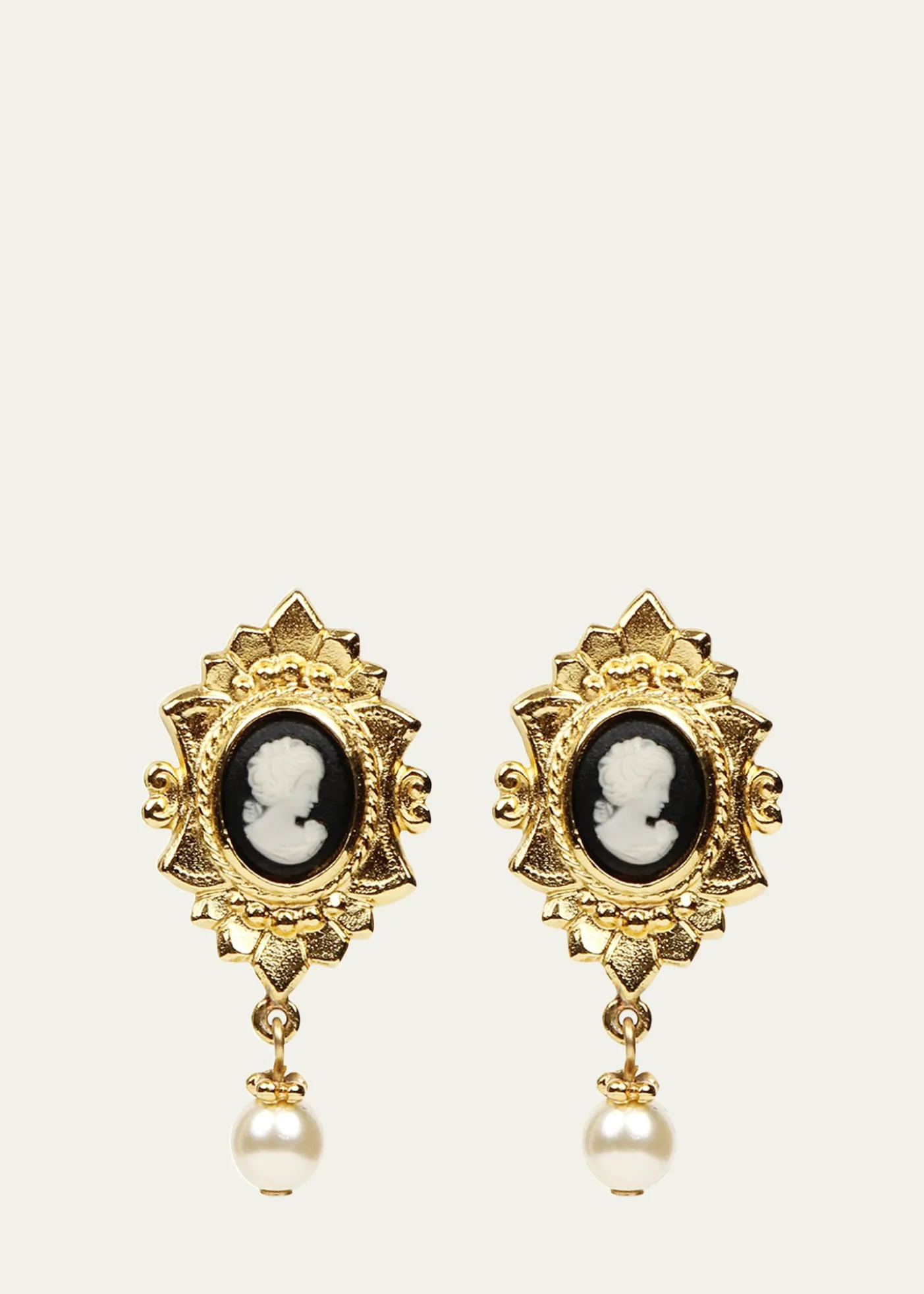 Ben-AmunCameo Pearly Pendant Earrings