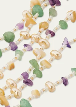 Ben-AmunColorful and Pearly 3-Row Necklace