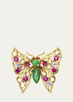 Ben-AmunCrystal Butterfly Brooch