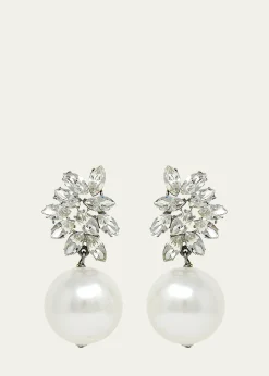 Ben-AmunCrystal Pearly Drop Earrings