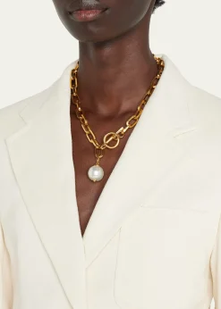 Ben-AmunGold Chain Toggle Necklace with Pearly Drop