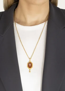 Ben-AmunIntaglio Pendant and Necklace, Gold/Red