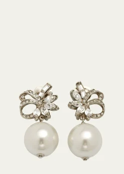 Ben-Amun24k Gold Electroplated Silver Crystal Cluster Clip-On Earrings