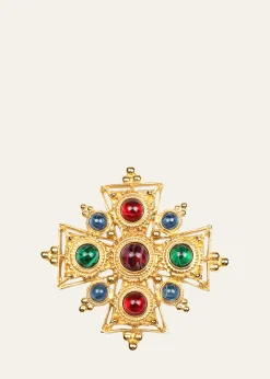Ben-AmunMulticolor Cross Brooch